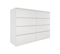 MILAN 8/140 - Commode contemporaine chambre/salon/bureau 40x138x97 - 8 tiroirs coulissants - Meuble de rangementent - Chiffonier