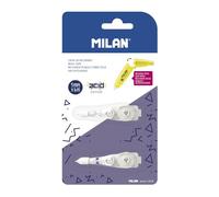 MILAN® Blister de 2 recharges ruban correcteur avec poussoir 5 mm x 6 m série Acid