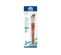 MILAN® Blister de 3 pinceaux Plats série 121 n° 6, 10 et 14