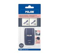 MILAN Blister de marque COMPACT Série 1918 + 2 gommes de rechange Bleu