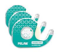 MILAN Blister distributeur ruban adhésif invisible mate 19 mm x 33 m (Lot de 3)