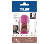 MILAN - Blister taille-crayons gomme CAPSULE Copper rose