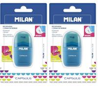 MILAN Blister taille-crayons gomme Capsule (Lot de 2)