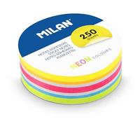 MILAN® Bloc de 250 notes adhésives amovibles rondes, couleurs fluo Ø 67 mm