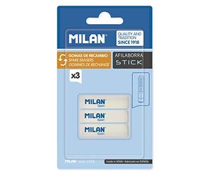 MILAN BNM10236 Stick Blister 3 caoutchoucs de rechange pour aiguiseur