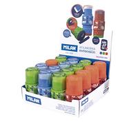 Milan Display Box 16 Eraser With Pencil Sharpener Extension Ninjutsu Special Series Red Clair Enfants