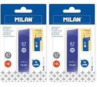 MILAN - Boîte de 12 mines graphite 0.7 mm HB (Lot de 2)