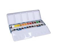 MILAN® Boîtier métallique 24 aquarelles Demi Godet