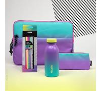 MILAN® Bouteille isotherme 354 ml + étui portable + trousse + crayons de couleur série Sunset