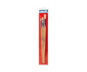 MILAN BWM10027 Blister 3 pinceaux pour huile/acrylique séries 512/522