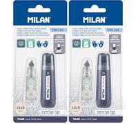 MILAN BWM10478B Blister de ruban correcteur 5 mm x 6 m 1 recharge, série 1918, bleu marine (Lot de 2)