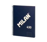 MILAN® Cahier à spirales, papier quadrillé, 80 feuilles A4, série 1918, bleu