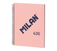 MILAN® Cahier A4 à couverture rigide, ligné, 80 feuilles, série 1918, rose