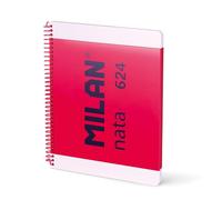 MILAN® Cahier A4 à spirale avec couverture rigide, papier ligné, 80 feuilles crème®, rose