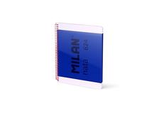 MILAN® Cahier A4 à spirale et couverture rigide, papier blanc, 80 feuilles nata®, bleu