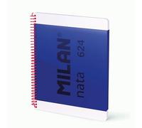 MILAN® Cahier A4 à spirale et couverture rigide, papier quadrillé, 80 feuilles crème®, bleu