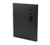 MILAN® Cahier A4 à spirale et couverture rigide, papier quadrillé, 80 feuilles de 95 g/m², collection Shadow noir