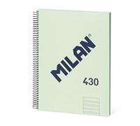 MILAN® Cahier A4 avec couverture rigide, double 3,5 mm, 80 feuilles de 95 g/m², 430 since 1918, vert