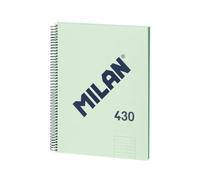 MILAN® Cahier A4 avec couverture rigide, ligné, 80 feuilles, série 1918, vert