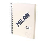 MILAN® Cahier A4 avec couverture rigide, papier ligné (7 mm), 120 feuilles de 95 g/m², collection gomme 430, beige
