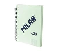 MILAN® Cahier A4 avec couverture rigide, papier quadrillé (5 x 5 mm), 120 feuilles de 95 g/m², collection gomme 430, vert