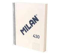 MILAN® Cahier A4 couverture rigide, papier quadrillé (5 x 5 mm), 120 feuilles 95 g/m², collection gomme 430, beige