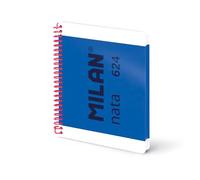MILAN® Cahier A5 à spirale et couverture rigide, papier blanc, 80 feuilles de 95 g/m², collection Nata®, bleu