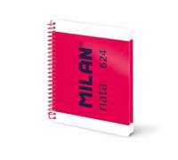 MILAN® Cahier A5 à spirale et couverture rigide, papier blanc, 80 feuilles de 95 g/m², collection Nata®, rose