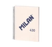 MILAN® Cahier A5 avec couverture rigide, papier ligné (7 mm), 80 feuilles 95 g/m², collection 430, beige