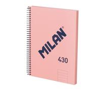MILAN® Cahier A5 avec couverture rigide, papier ligné (7 mm), 80 feuilles 95 g/m², collection 430, rose