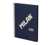 MILAN® Cahier A5 avec couverture rigide, papier ligné (7 mm), 80 feuilles de 95 g/m², collection 430, bleu