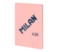 MILAN® Cahier collé A4, quadrillage de 5 x 5 mm, 48 feuilles A4, papier de 95 g/m², série 1918, rose