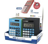Milan Display Box 12 Calculators 8 Digit Pocket Argenté