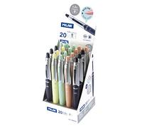 Milan Silver Display Box 20 Blue Ink Capsule Pens Bleu Enfants