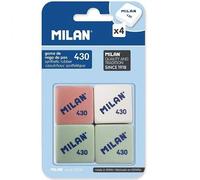 MILAN Gomme Milan 430 – mini carrées en caoutchouc synthétique – Lot de 4