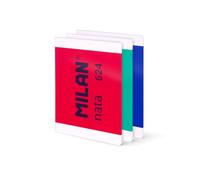 MILAN Lot de 3 cahiers A4 collés, papier ligné (7 mm), 48 feuilles de 95 g/m², collection Nata 624 since 1918