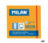 Notes adhésives milan 76 x 76 mm orange 10 unités
