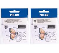 MILAN® Notes adhésives translucides amovibles transparentes (Lot de 2)