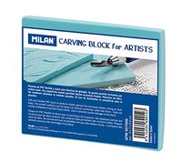 MILAN Plaque de gravure Carving Block for Artists, petite 9 x 7 x 0,6 cm, bleu, 1 pièce