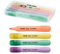 Milan Trousse avec 4 marqueurs Pastel Sway Sugar Jaune/Turquoise/Orange/Lilas Pointe biseautée 2-4mm