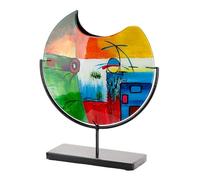 Milano Vase Rond en Verre Multicolore Brillant Peint à la Main et Non étanche Hauteur 39 cm Largeur 33 cm