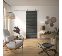 MILANO2 Kit porte coulissante H204 x L83 x Ep3,6 cm gris imitation bois