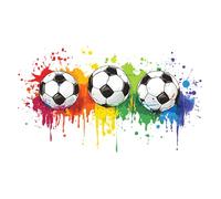 milaosk Stickers Muraux Football 3D Autocollant Mural Foot Aquarelle