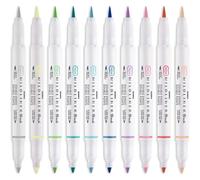 Mildliner Lot De 10 Surligneurs Pinceaux Et Marqueurs À Double Extrémité Couleurs Assorties