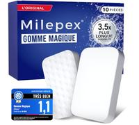 Milepex® Lot de 10 éponges de qualité supérieure pour mur, sol, baskets et voiture - Éponge magique et Magic Eraser pour la maison, la salle de bain et la cuisine - Extra forte et durable - Avec de