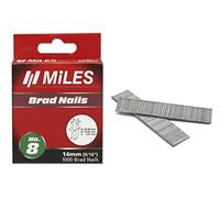 Miles Boîte de 1000 Clous avec tête No8 14 mm, Noir, Standard