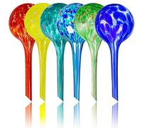 Miles Kimball Lot de 6 Petits Globes d'arrosage Multicolores en Verre pour Plantes - Chacun Mesure 15,2 cm de Long x 6,3 cm de Profondeur
