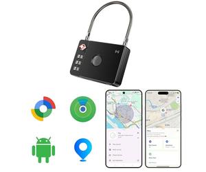 MiLi MiLock Cadenas TSA avec Traceur Bluetooth sans Abonnement, Code à 3 Chiffres, Compatible avec Apple “Localiser” ou Android “Localiser”, pour Valise, Bagage, Sac à Dos et Mallette