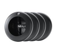 MiLi MiTag Duo Traceur Localisateur D’Objets Bluetooth, Compatible avec Apple et Android Localiser, pour Valises/Portefeuilles/Clés/Sacs/Bagages, Batterie Remplaçable, 4 Pack