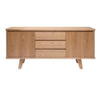 Buffet scandinave en bois clair frêne 2 portes 3 tiroirs L160 cm FIFTIES